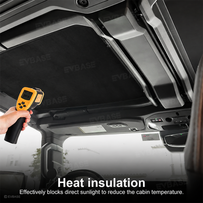 Glass Roof Sunshade for Hummer EV Silicone Electrostatic Glass Sunroof Shade Heat Insulation UV Protection Faux Suede Sun Visor