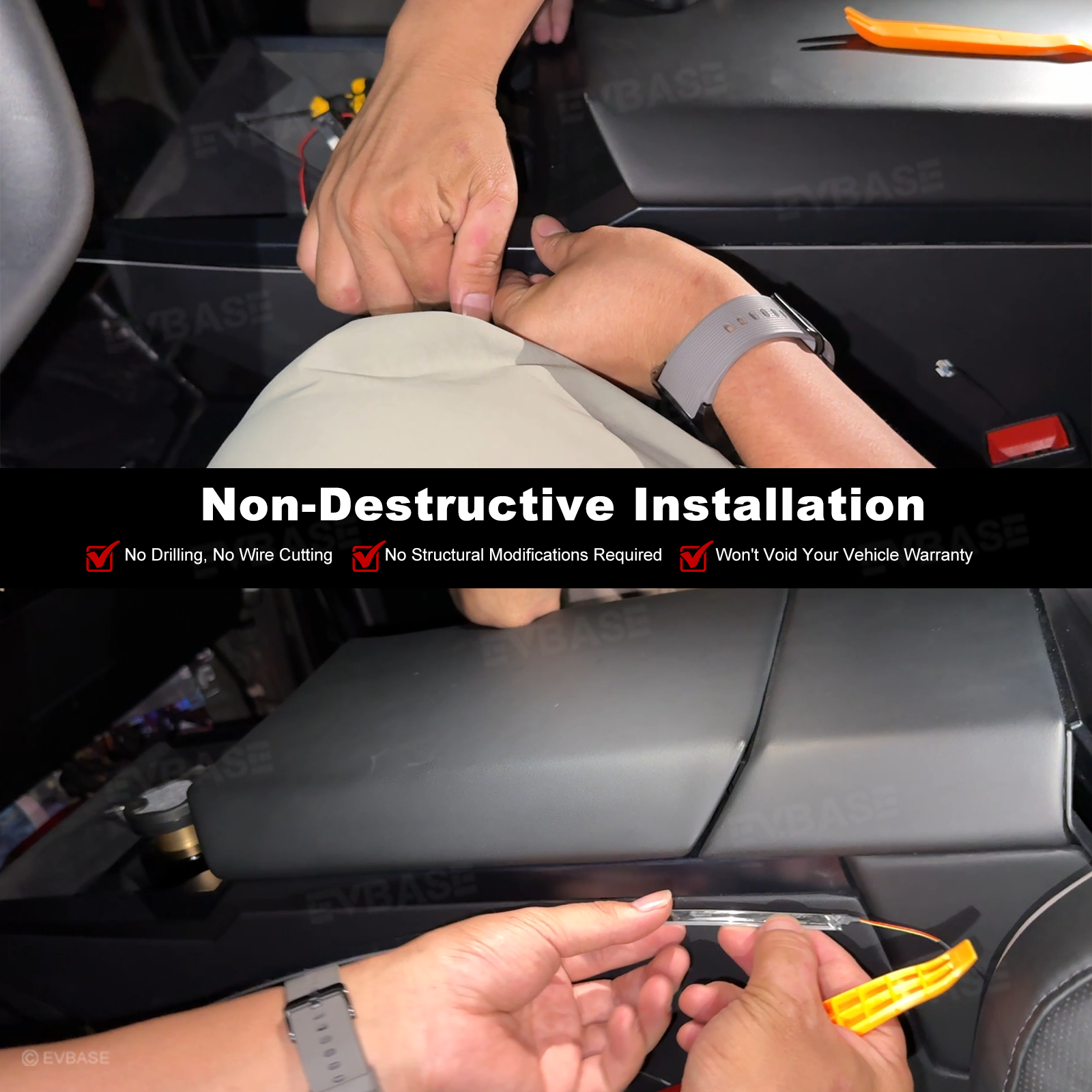 Cybertruck Interior Ambient Lighting Center Console RGB Chasing Lights LED Light Strip with OEM Screen Control