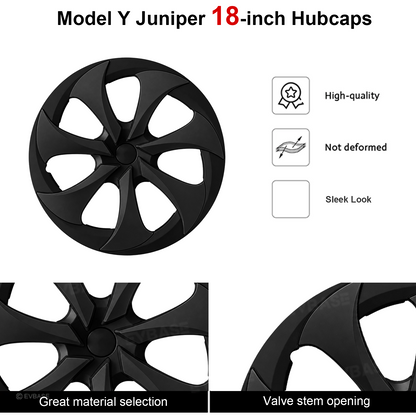 Model Y Juniper Standard 18inch Wheel Covers Turbine Blade Style Hubcaps 4PCS