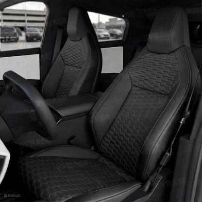 Cybertruck Seat Covers NAPPA Leather Seat Protector with Cyber Quilt Interior Design
