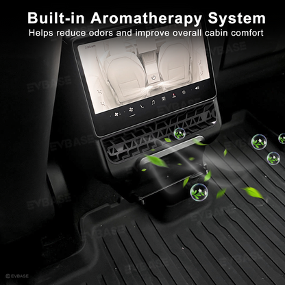 Model Y Juniper/ 3 Highland Rear Vent Expansion Dock 2.0 with Retractable Fast Charging Cables & Aromatherapy &  Air Vent Cover for Tesla