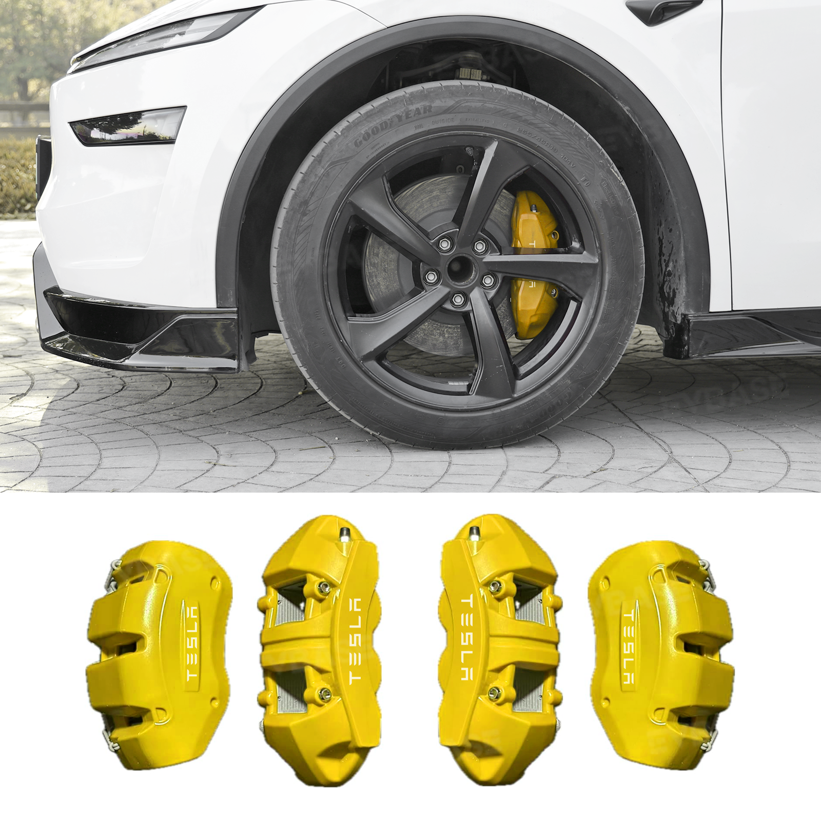 Model 3/Y Silicone Brake Caliper Covers Front and Rear Slip-On Caliper Protector Set Performance Look & No Wheel Removal