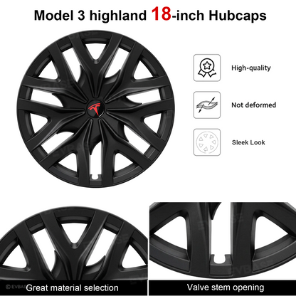 Model 3 Highland Wheel Covers 18" Photon Wheels Hubcaps Inspired By Model Y Performance