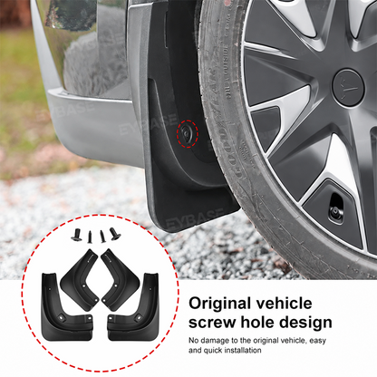 Model Y L Mud Flaps No-Drill Front & Rear Fender Splash Guards TPE All-Weather Protection