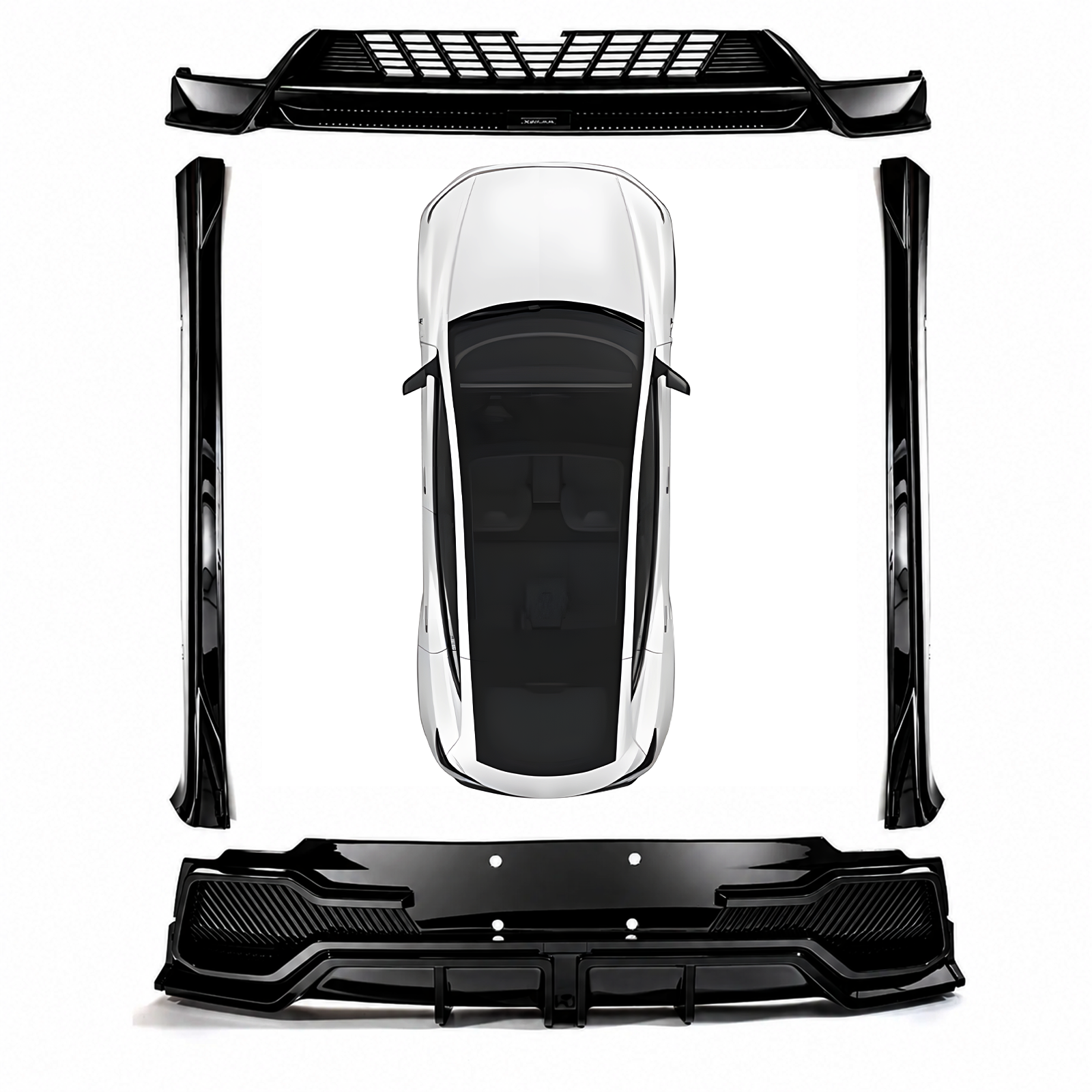 Model Y L Body Kit Full Aero Front Lip & Side Skirts & Rear Diffuser for Tesla