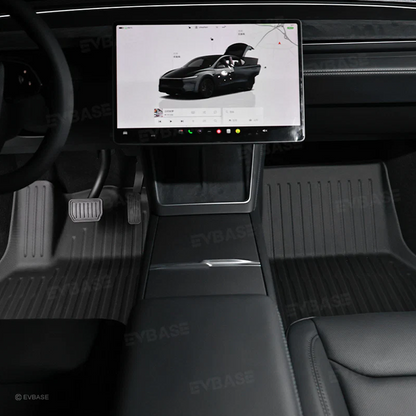 Model Y Juniper Full Coverage Floor Mats with Door Sill Protection TPE Anti-Slip Trunk Mats Cargo Liners Back Seat Covers All Weather Protection