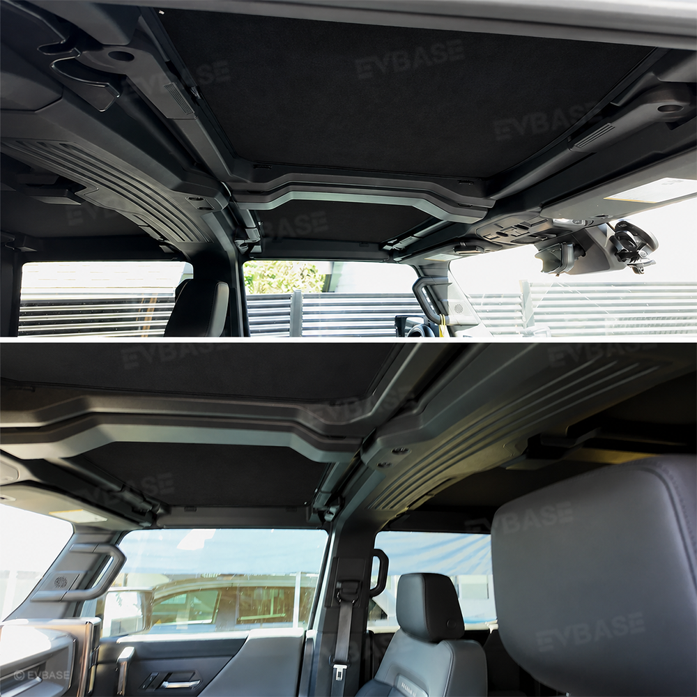 Glass Roof Sunshade for Hummer EV Silicone Electrostatic Glass Sunroof Shade Heat Insulation UV Protection Faux Suede Sun Visor