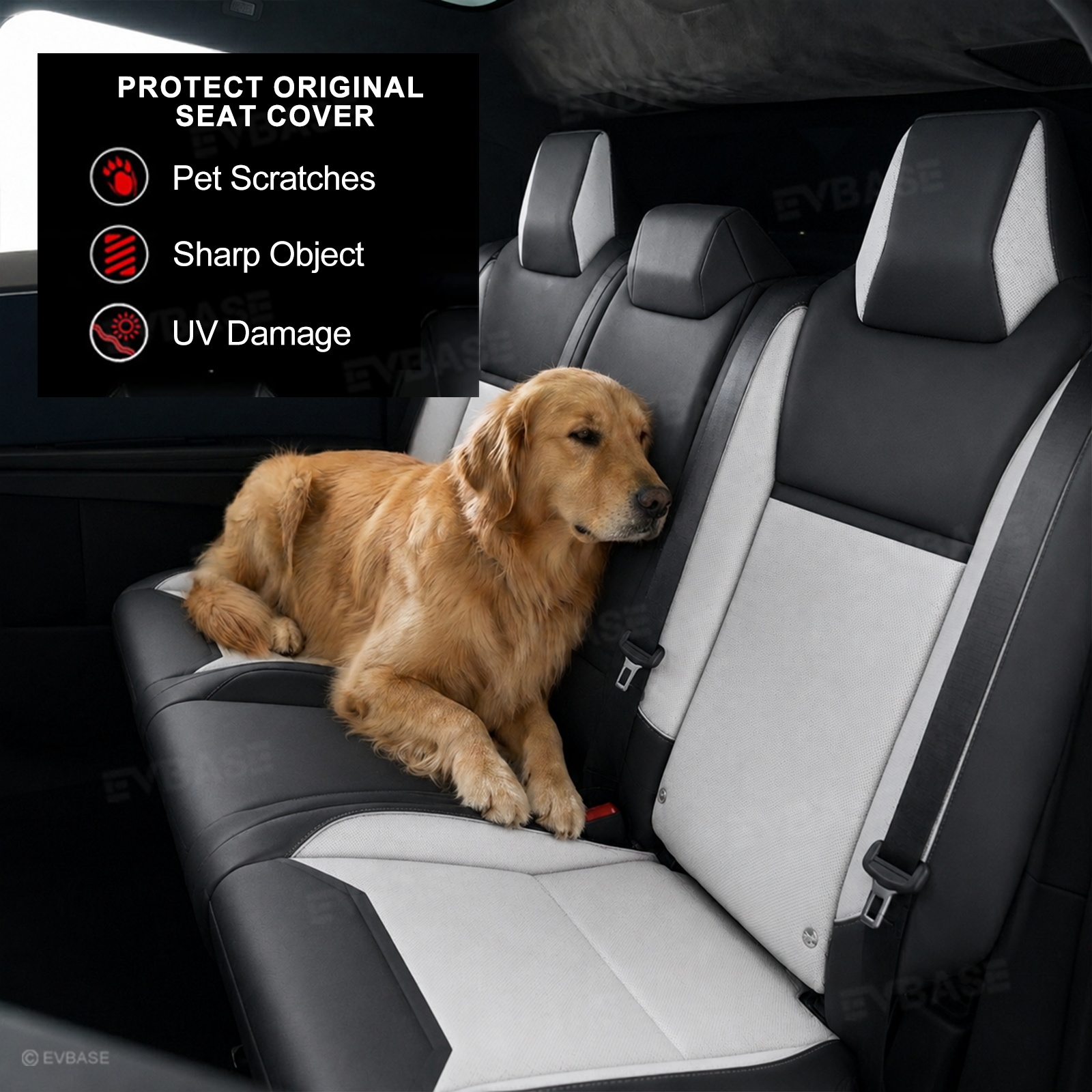 Cybertruck Seat Covers Waterproof Nappa Leather Cyberpunk-Inspired Style Seat Protector