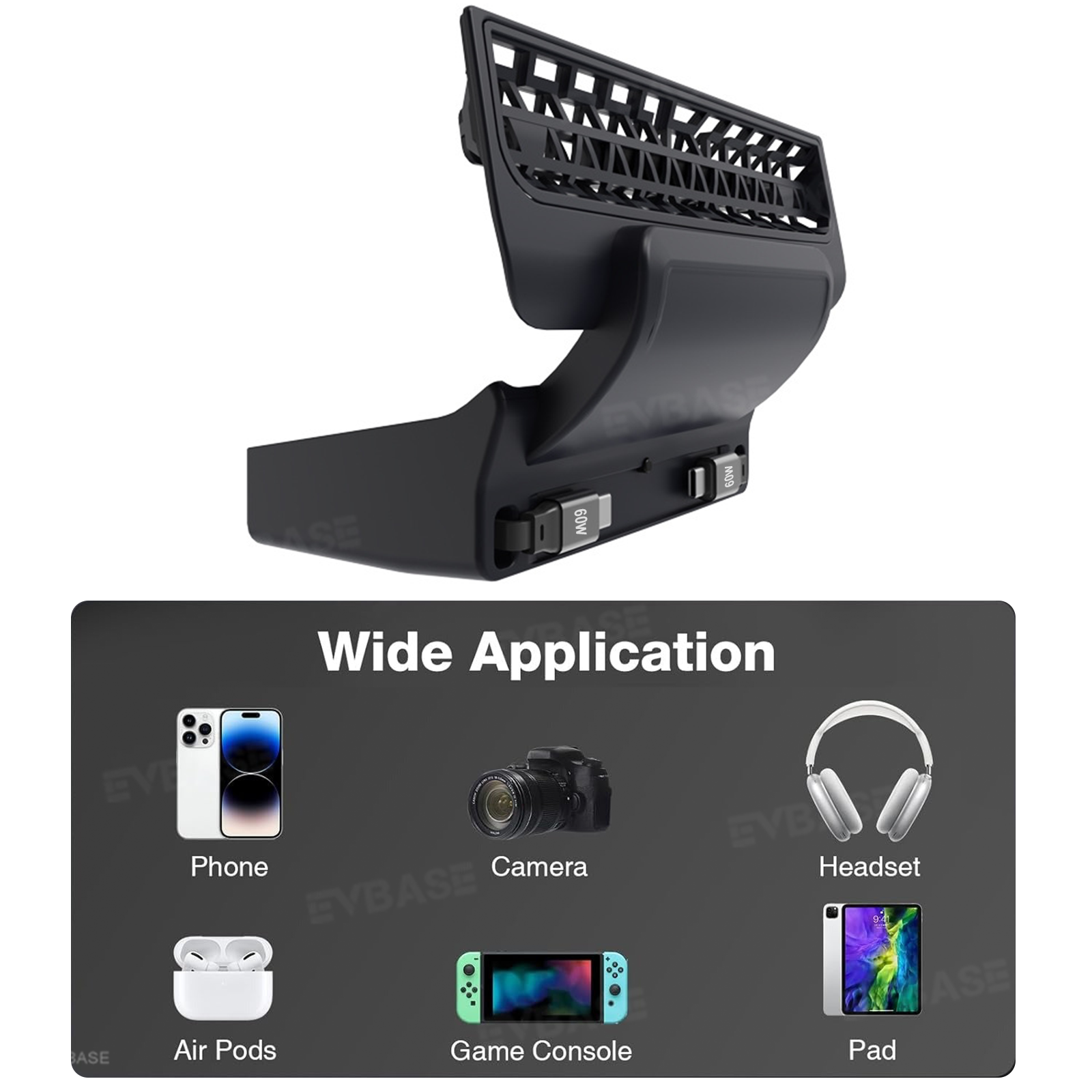 Model Y Juniper/ 3 Highland Rear Vent Expansion Dock 2.0 with Retractable Fast Charging Cables & Aromatherapy &  Air Vent Cover for Tesla