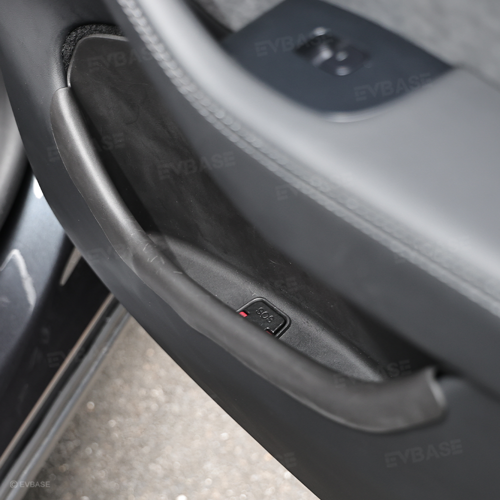 Model Y L Side Door Pocket Storage Organizer Tray with Rear Emergency Door Release Pull Handles