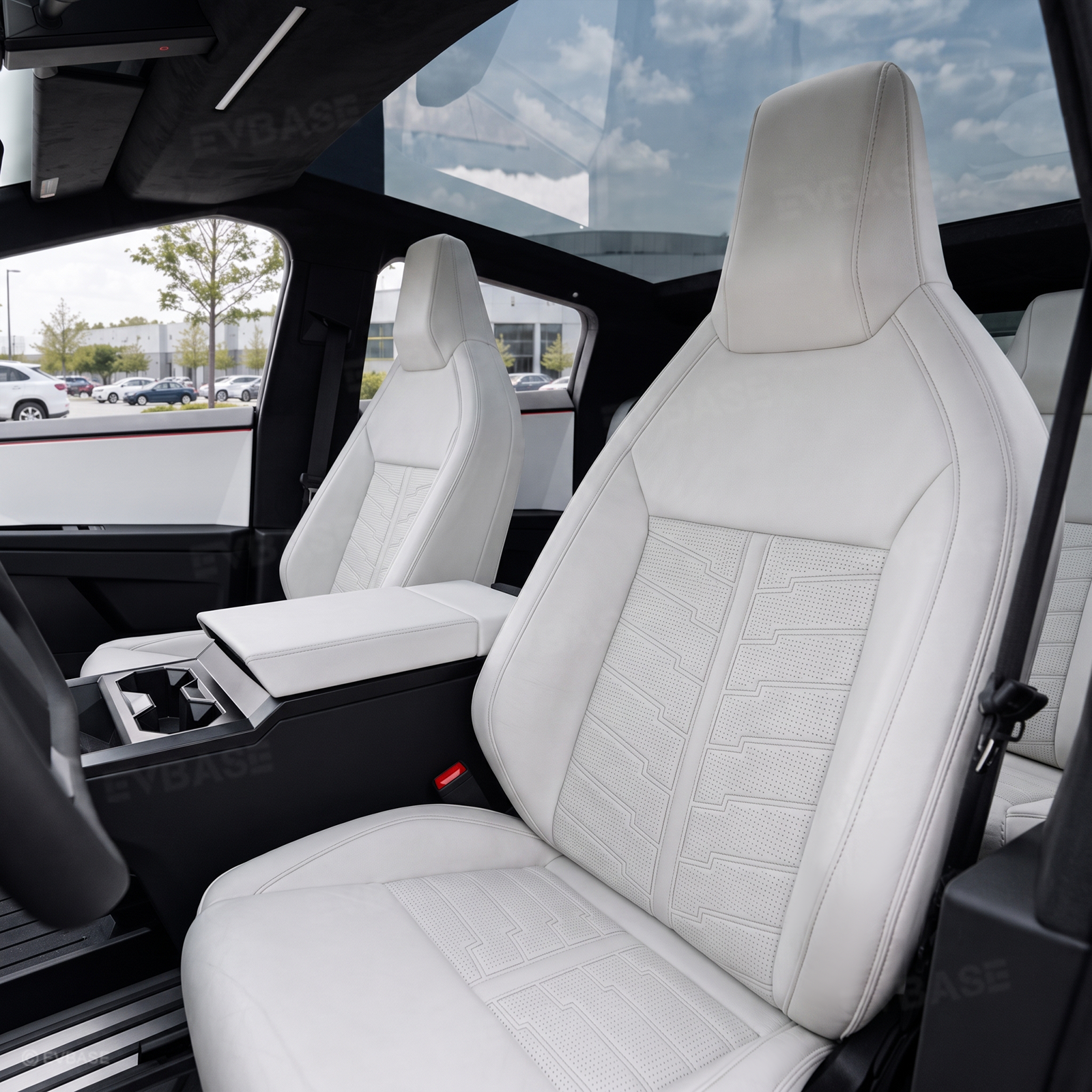 Cybertruck Seat Covers Futuristic Armor-Style Seat Protector Premium NAPPA Leather Interior Upgrade