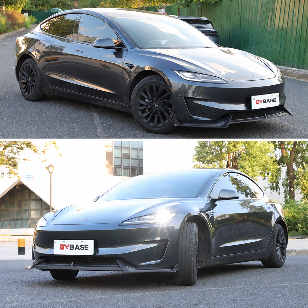 Model 3 Highland Performance Front Lip V‑Style Front Bumper Lip Apron Splitter