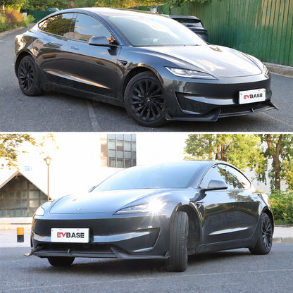 Model 3 Highland Performance Front Lip V‑Style Front Bumper Lip Apron Splitter