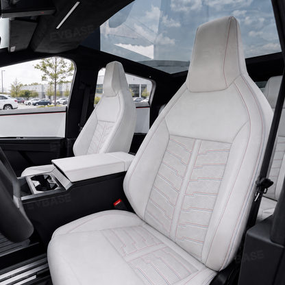 Cybertruck Seat Covers Futuristic Armor-Style Seat Protector Premium NAPPA Leather Interior Upgrade