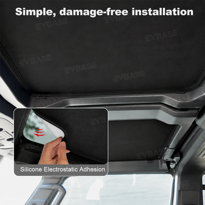Glass Roof Sunshade for Hummer EV Silicone Electrostatic Glass Sunroof Shade Heat Insulation UV Protection Faux Suede Sun Visor