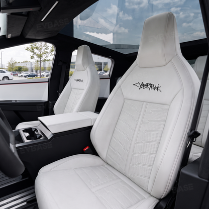 Cybertruck Seat Covers Futuristic Armor-Style Seat Protector Premium NAPPA Leather Interior Upgrade