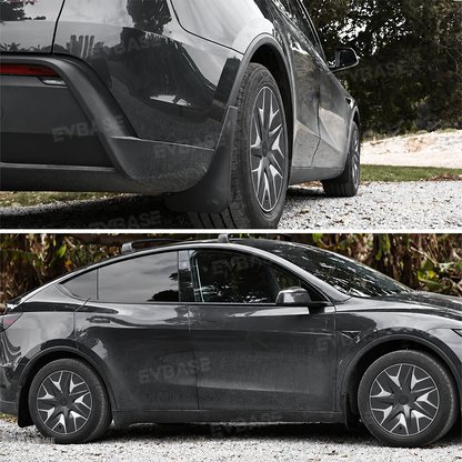 Model Y L Mud Flaps No-Drill Front & Rear Fender Splash Guards TPE All-Weather Protection