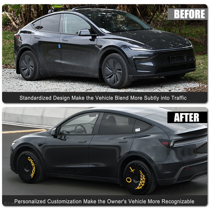 19'' & 20'' Wheels Covers Hub Caps for Model Y Juniper Customized Graphics Wheel Caps 4PCS