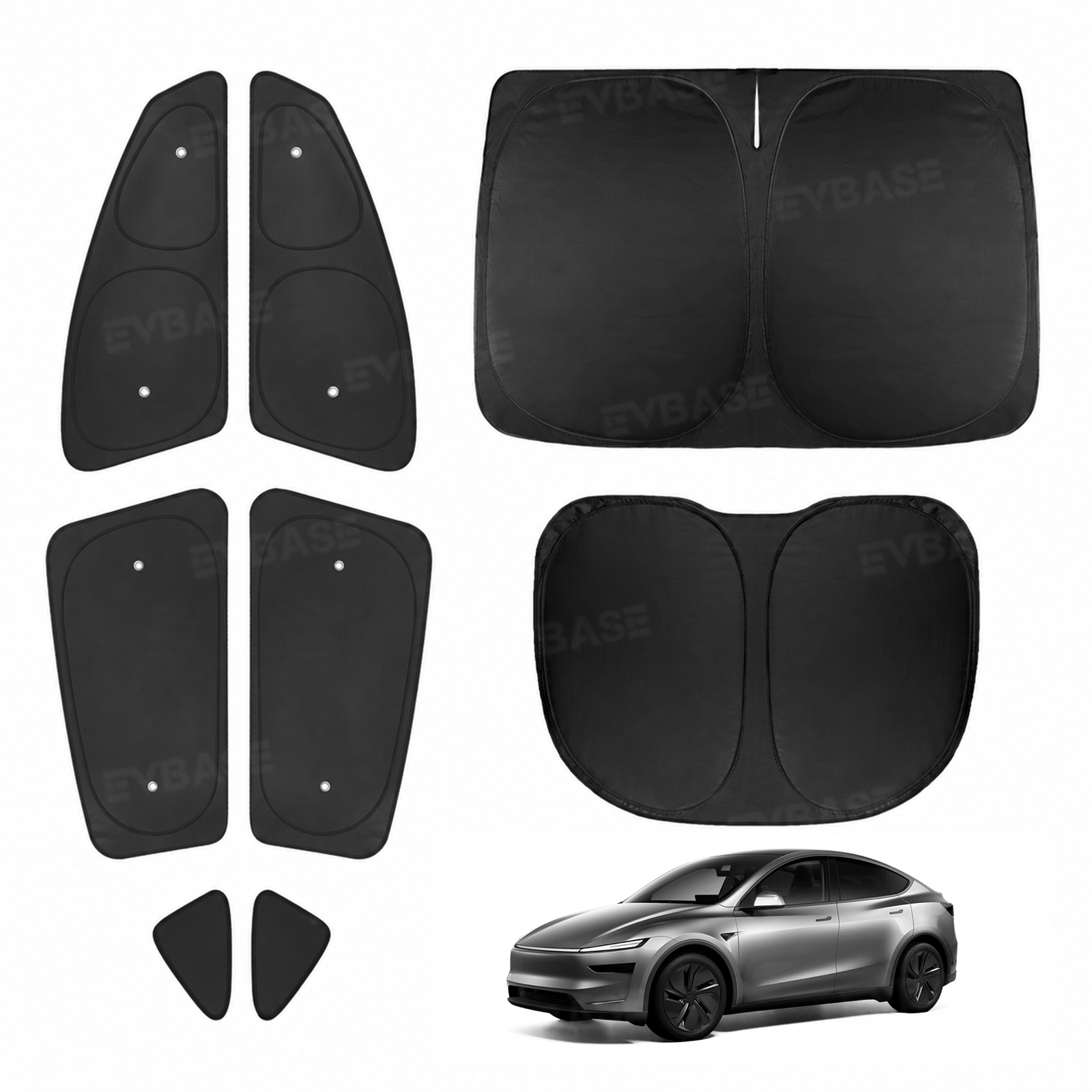 Model Y Juniper Sunshade Set Front & Rear Windshield Shade & Side Window Shades UV & Heat Protection Privacy Cover for Tesla Model Y/ YL & Model 3/3 Highland