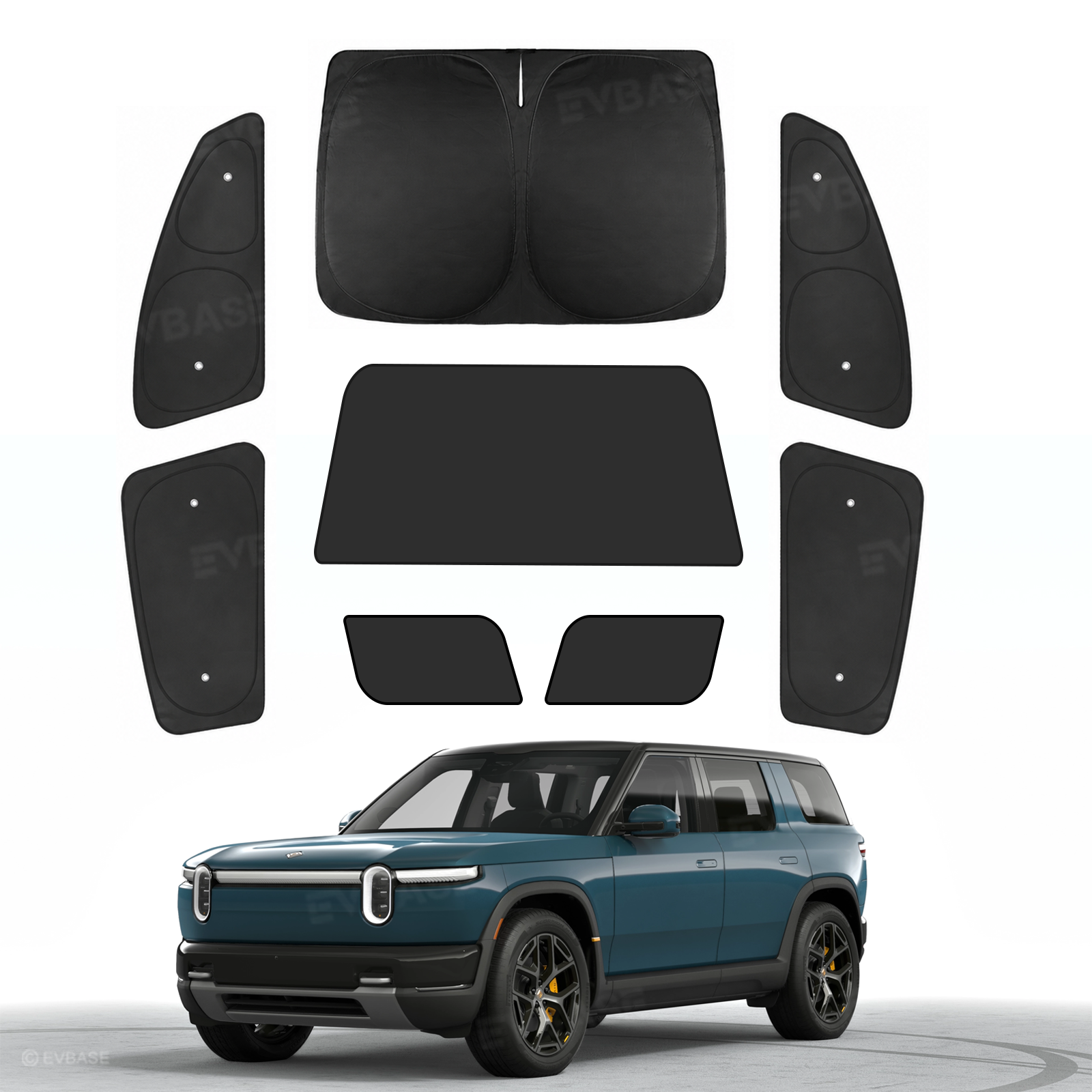 Sunshade for Rivian R2 Side Window Shade & Windshield Sun Shade & Glass Roof Sun Visor Foldable Heat Reflective Protector