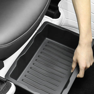 EVBASE Tesla Model Y debajo del asiento Organizador de caja de almacenamiento TPE Bandeja oculta Modelo Y Accesorios interiores Accesorios