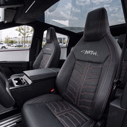Cybertruck Seat Covers Futuristic Armor-Style Seat Protector Premium NAPPA Leather Interior Upgrade
