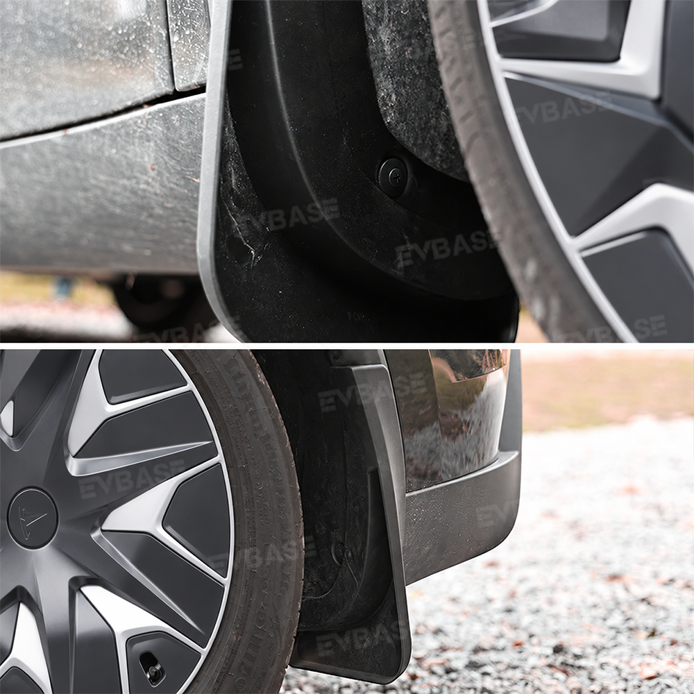 Model Y L Mud Flaps No-Drill Front & Rear Fender Splash Guards TPE All-Weather Protection