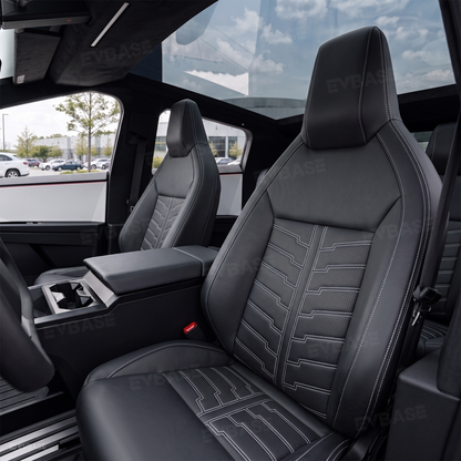 Cybertruck Seat Covers Futuristic Armor-Style Seat Protector Premium NAPPA Leather Interior Upgrade