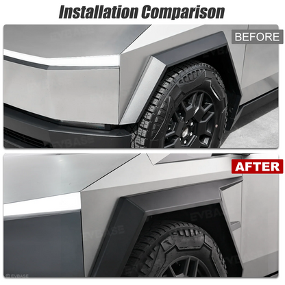 Cybertruck Body Kit Front Bumper Lip &  Fender Flares Cover & Rear Diffuser & Rear Spoiler for Tesla