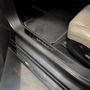 Tesla Model S Door Sill Protector Wet Carbon Fiber Pedal Anti-Scratch Kick Plate Door Sill Guard
