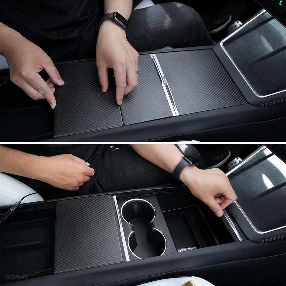 Model Y Juniper Real Carbon Fiber Center Console Sticker Protector Tesla Interior Accessories EVBASE
