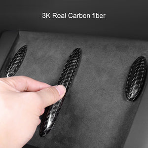 EVBASE Real Carbon Fiber Tesla Wireless Charging Pad Sticker Model 3 Y Center Console Carbon Fiber Trim