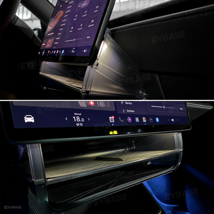 Model Y Juniper/ 3 Highland Under Screen Storage Organizer Dual-Layer Tray with Smart LED Light