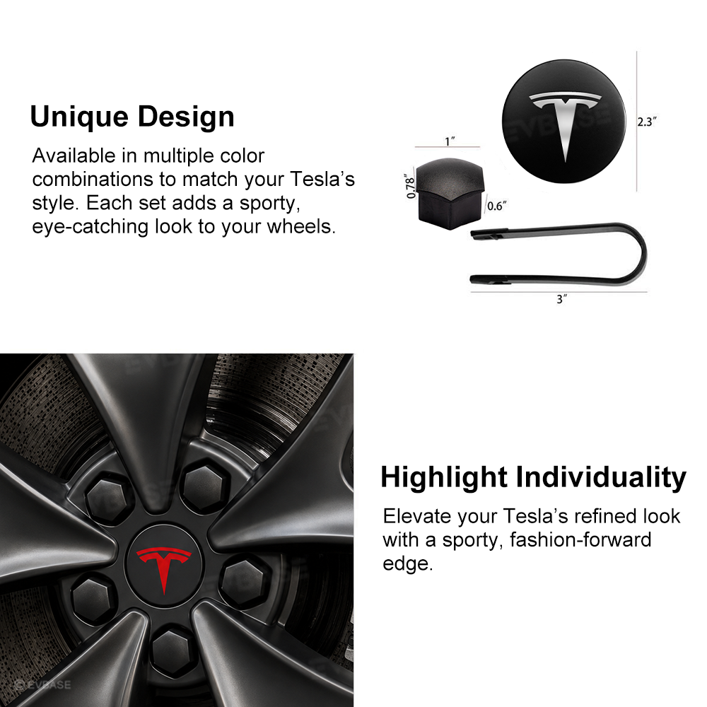 Model Y Juniper Performance Wheel Rim Protector & Wheel Center Caps Kit & Lug Nut Covers for Tesla 21" Arachnid 2.0 Wheels