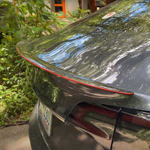 EVBASE Tesla Red Real Carbon Fiber Spoiler Wing for Model 3/Y