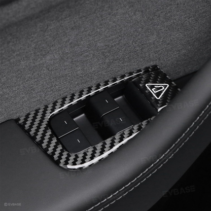 Model Y Juniper/ 3 Highland Window & Door Switch Panel Cover Carbon Fiber Trim Decoration Interior Upgrade