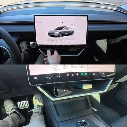 Model Y Juniper/ 3 Highland Under Screen Storage Organizer Cyberpunk Style Center Console Organizer Tray with Anti-Slip Silicone Pad