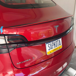 2023 Nuevo alerón rojo Tesla Modelo de fibra de carbono Y 3 Spoiler de fibra de carbono real
