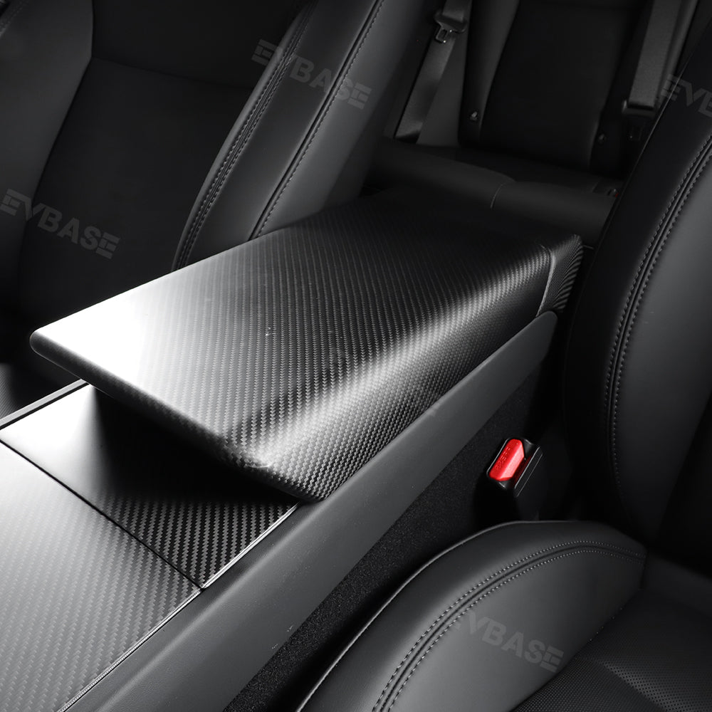 Model 3 Highland Armrest Box Cover Real Carbon Fiber Center Console Cover Trim Protection for Tesla