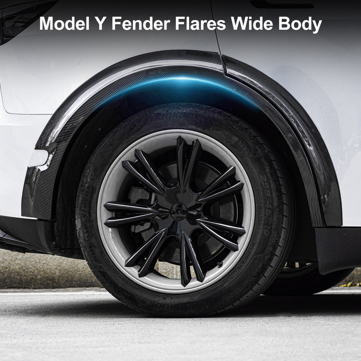 Model Y Fender Flares Wide Body Wheel Arches Extensions Edge Trim Protector With Radar Cutout for Tesla