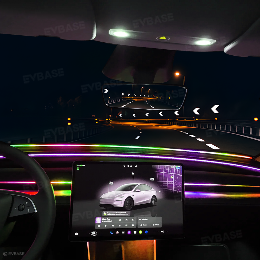 Model 3/Y Ambient Lighting Center Console Dashboard Light Strip with AI Voice Control LED Interior Lights 2.0
