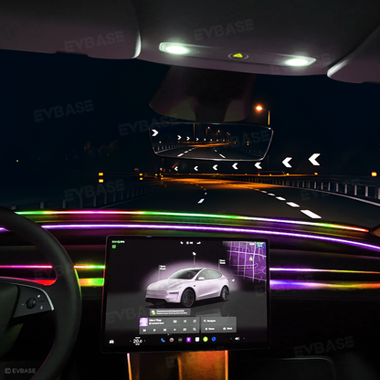 Model 3/Y Ambient Lighting Center Console Dashboard Light Strip with AI Voice Control LED Interior Lights 2.0