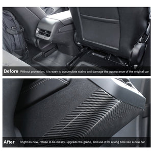 Tesla Model Y 3 Carbon Fiber Interior Accessories Rear Door Sill Prevention Kick Plate Rear Guard Pedal