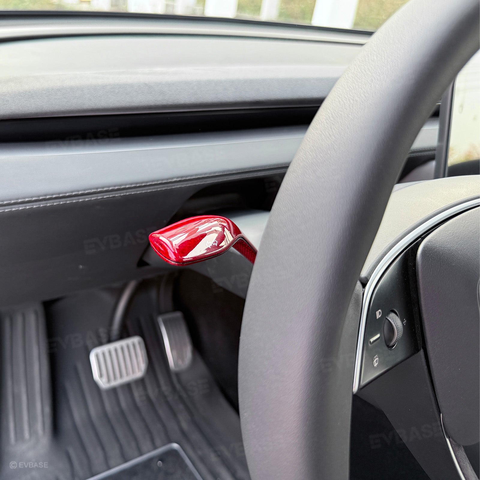 Model Y Juniper Carbon Fiber Turn Signal Stalk Trim Covers for Tesla