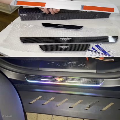 Tesla Cybertruck Illuminated Door Sill Protector LED Welcome Pedal Trim Plates