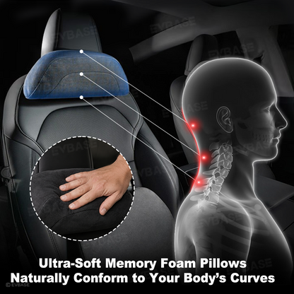 Model Y/3 Headrest & Lumbar Support Pillow OEM-Style Ultra Soft Memory Foam Seat Pillow