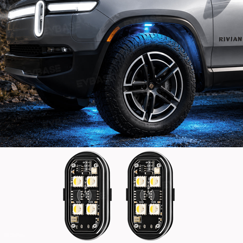 Wireless LED Flashing Lights Multi-Mode RGB Ambient Lighting with Remote Control for Rivian R1S /R1T /R2