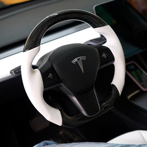 Tesla Model 3 Y Steering Wheel Carbon Fiber Personality Customize with Heating Function