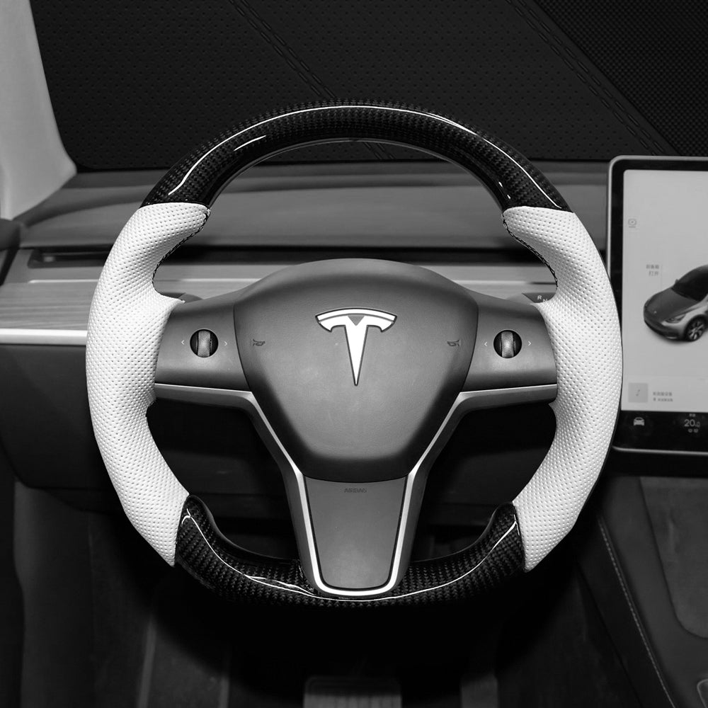 Tesla Model 3 Y Steering Wheel Carbon Fiber Personality Customize