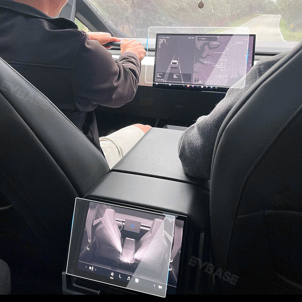 Tesla Rear Display Screen Tesla Cybertruck Screen Protectors Tempered Glass Front Infotainment s ...